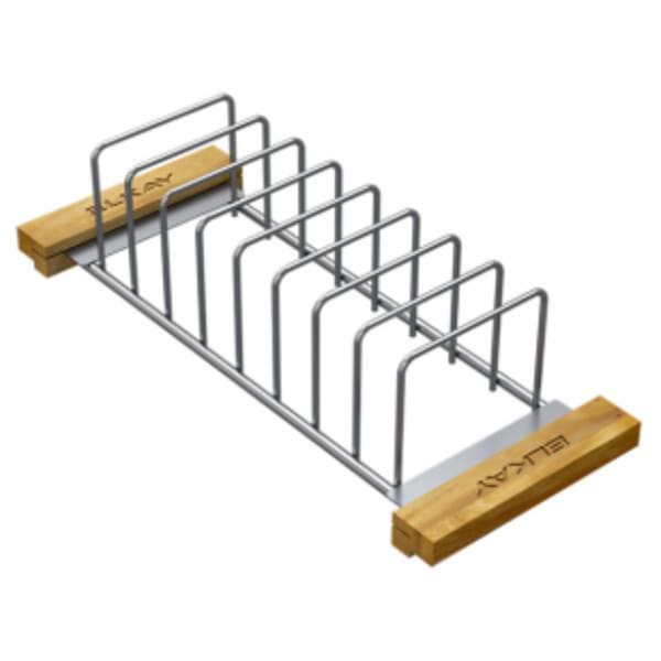 Elkay Crosstown Stainless Steel 16-7/8" x 6-3/4" x 4-1/4" Drying Rack with Wood Handles