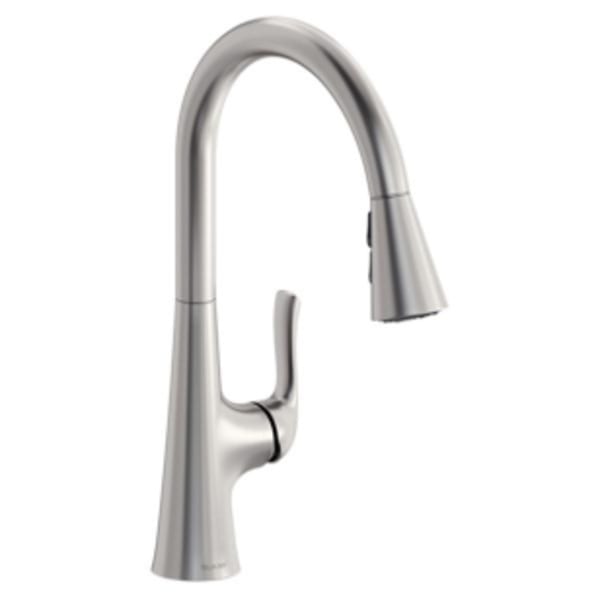 Elkay Harmony Single Hole Kitchen Faucet with Pull-down Spray and Forward Only Lever Handle Lustrous Steel