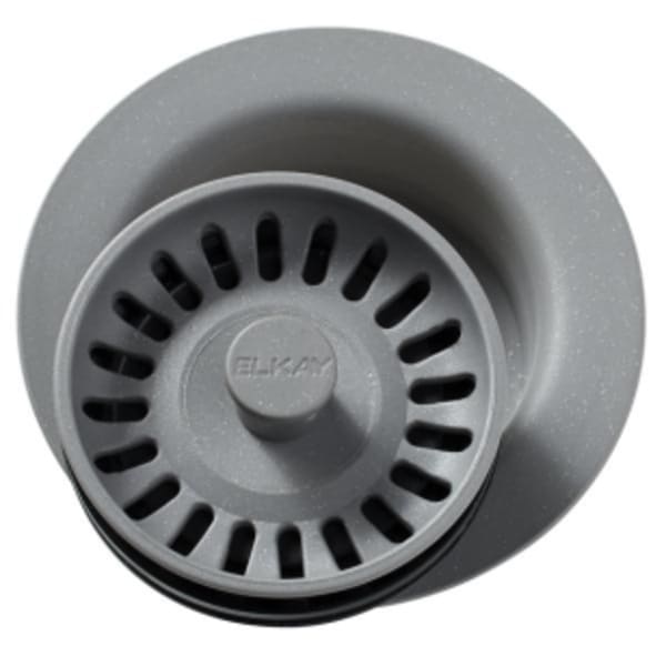 Elkay Polymer 3-1/2" Disposer Flange with Removable Basket Strainer and Rubber Stopper Greystone