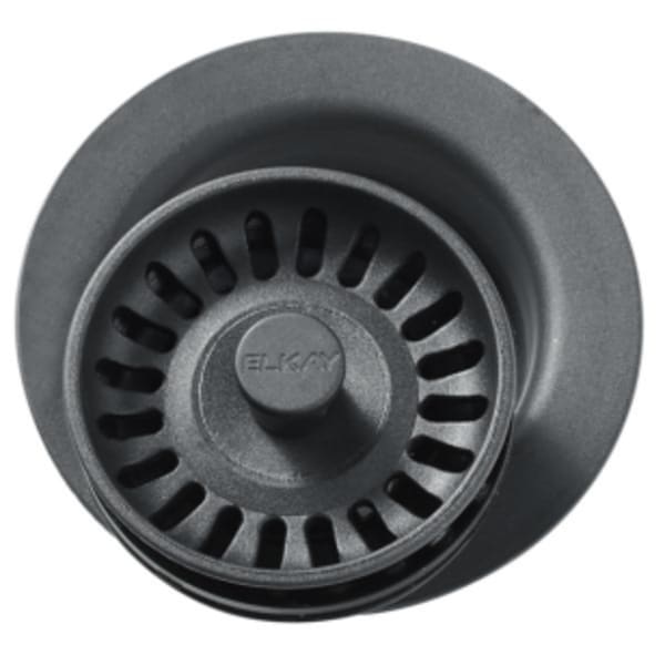 Elkay Polymer 3-1/2" Disposer Flange with Removable Basket Strainer and Rubber Stopper Dusk Gray