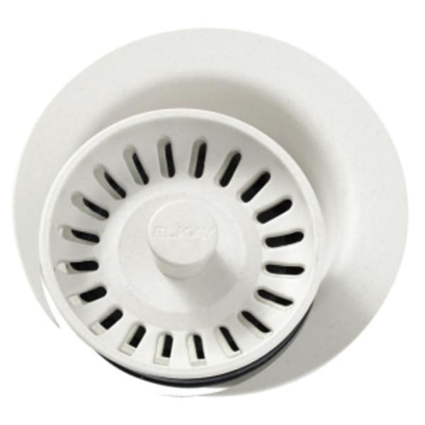 Elkay Polymer 3-1/2" Disposer Flange with Removable Basket Strainer and Rubber Stopper Parchment