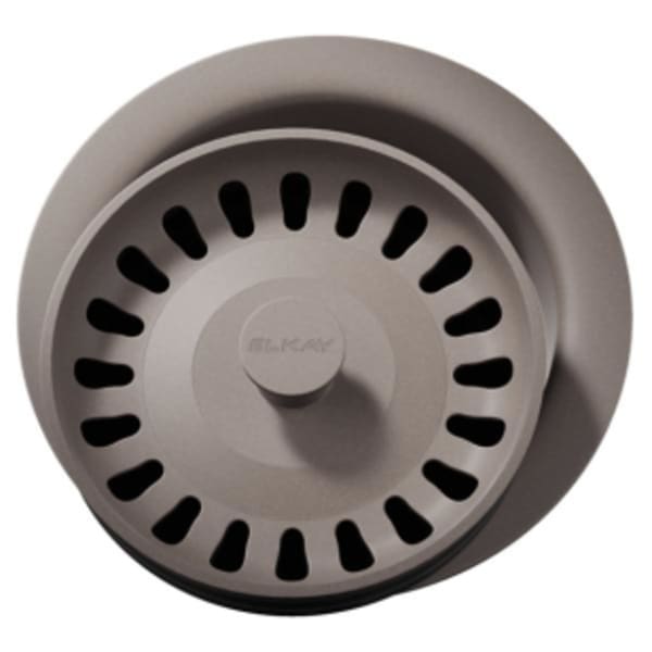 Elkay Polymer 3-1/2" Disposer Flange with Removable Basket Strainer and Rubber Stopper Silvermist