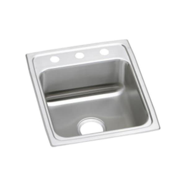 Elkay Lustertone Classic Stainless Steel 15" x 22" x 7-5/8" 3-Hole Single Bowl Drop-in Sink