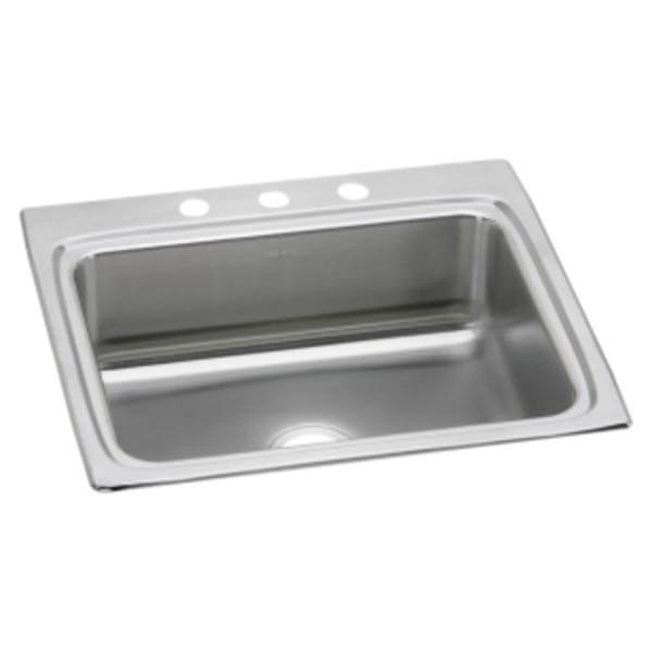 Elkay Lustertone Classic Stainless Steel 25" x 22" x 8-1/8" 3-Hole Single Bowl Drop-in Sink