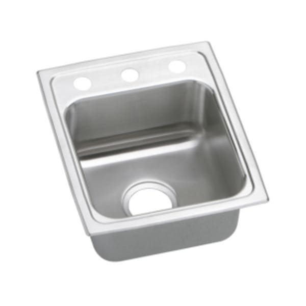Elkay Lustertone Classic Stainless Steel 13" x 16" x 5-1/2" 2-Hole Single Bowl Drop-in ADA Sink with Quick-clip