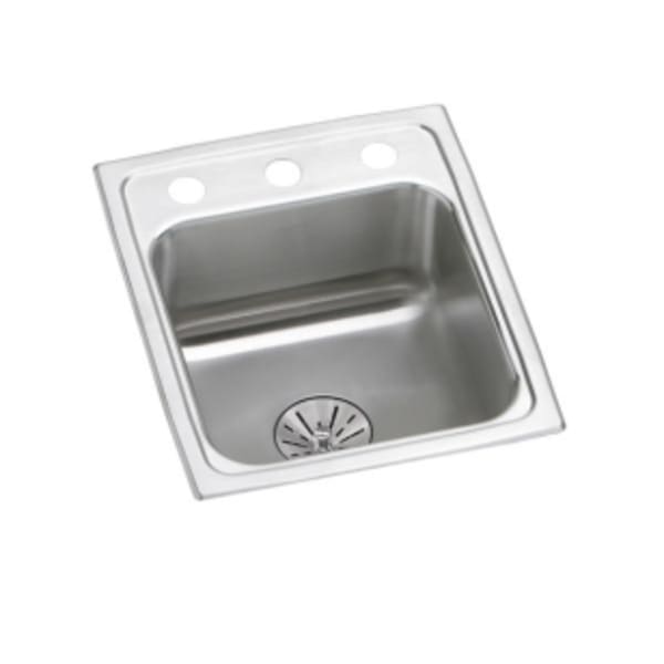 Elkay Lustertone Classic Stainless Steel 13" x 16" x 6-1/2" MR2-Hole Single Bowl Drop-in ADA Sink with Perfect Drain