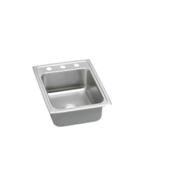 Elkay Lustertone Classic Stainless Steel 17" x 22" x 5-1/2" 3-Hole Single Bowl Drop-in ADA Sink with Quick-clip