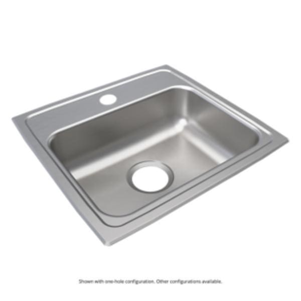 Elkay Lustertone Classic Stainless Steel 19" x 18" x 5-1/2" 1-Hole Single Bowl Drop-in ADA Sink