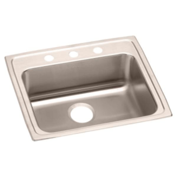 Elkay Lustertone Classic Stainless Steel 22" x 19-1/2" x 6" Single Bowl Drop-in ADA Sink