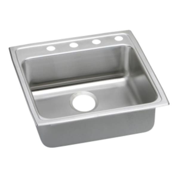 Elkay Lustertone Classic Stainless Steel 22" x 22" x 5" 2-Hole Single Bowl Drop-in ADA Sink with Quick-clip