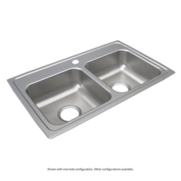 Elkay Lustertone Classic Stainless Steel 29" x 18" x 6" 3-Hole Equal Double Bowl Drop-in ADA Sink