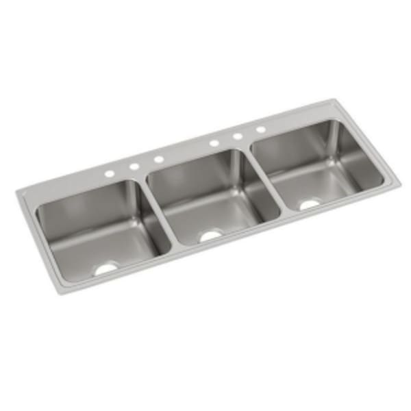 Elkay Lustertone Classic Stainless Steel 63" x 22" x 10-1/8" Triple Bowl Drop-in Sink