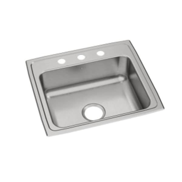 Elkay Celebrity Stainless Steel 22" x 19-1/2" x 7-1/8" 3-Hole Single Bowl Drop-in Sink