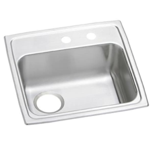 Elkay Celebrity Stainless Steel 19-1/2" x 19" x 5-1/2" MR2-Hole Single Bowl Drop-in ADA Sink with Quick-clip and Left Drain