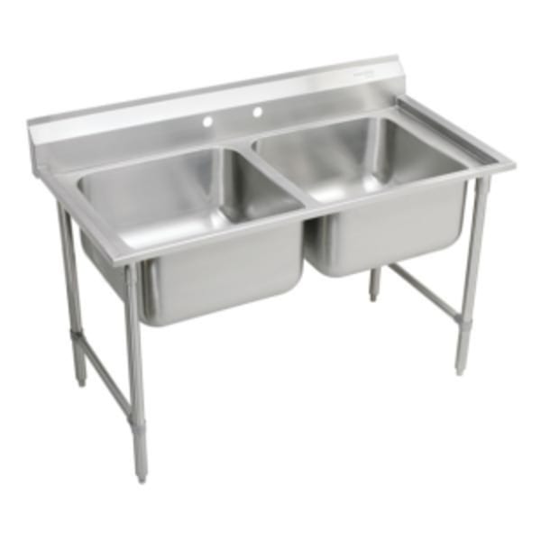 Elkay Rigidbilt Stainless Steel 59-1/4" x 29-3/4" x 12-3/4" Floor Mount Double Compartment Scullery Sink