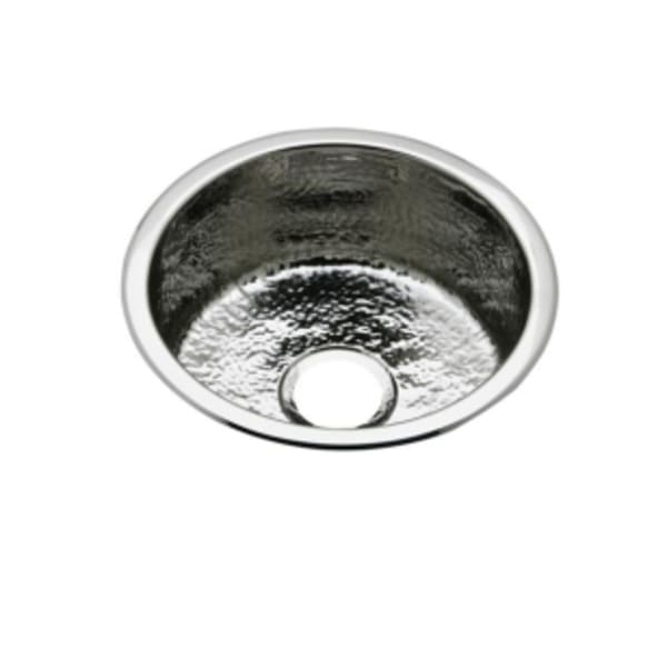 Elkay Stainless Steel 16-3/8" x 16-3/8" x 7" Single Bowl Dual Mount Bar Sink Hammered Mirror