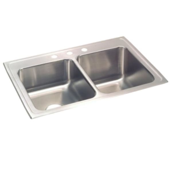 Elkay Lustertone Classic Stainless Steel 33" x 22" x 10-1/8" Equal Double Bowl Drop-in Sink