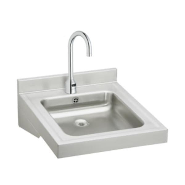 Elkay Sturdibilt Stainless Steel 19" x 23" x 4" Wall Hung Single Bowl Lavatory Sink Kit