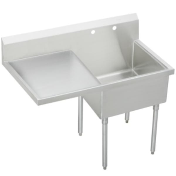 Elkay Weldbilt Stainless Steel 49-1/2" x 27-1/2" x 14" Floor Mount Single Compartment Scullery Sink with Drainboard