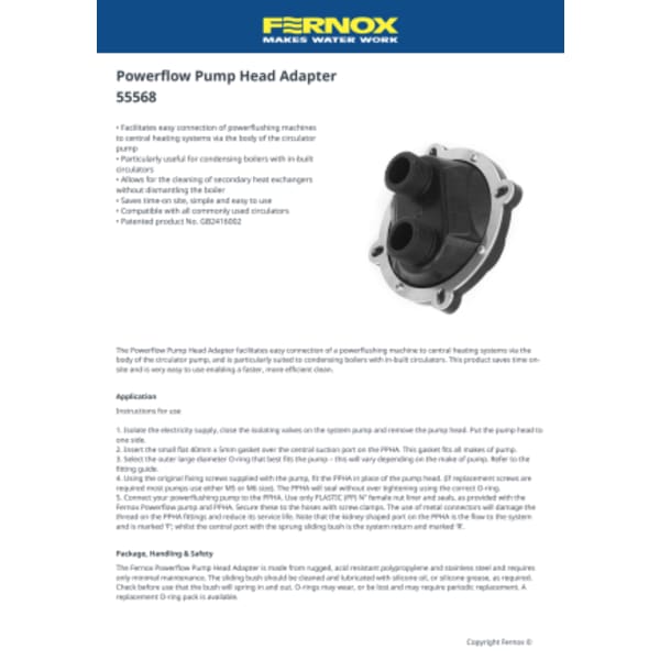 Powerflow Pump Head Adapter