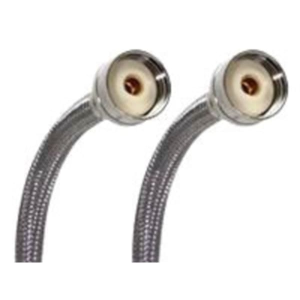 3/4" x 3/4" x 48" Hose x Hose - Washing Machine Supply - Braided Stainless Steel