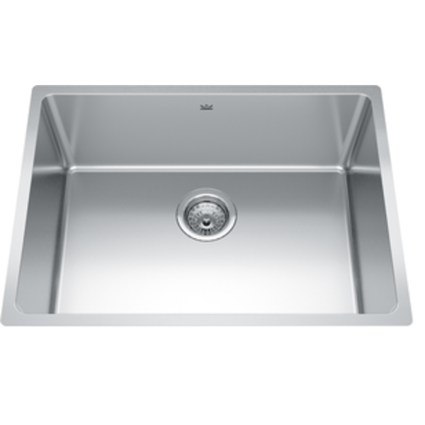 Brookmore 24.7-in LR x 18.2-in FB x 9-in DP Undermount Single Bowl Stainless Steel Sink, BSU1825-9N