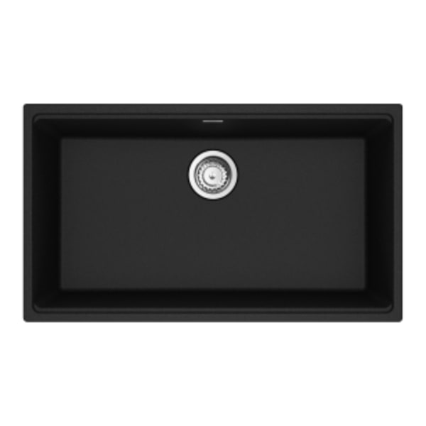 Franke Maris Undermount 31-in x 17.81-in Granite Single Bowl Kitchen Sink in Onyx