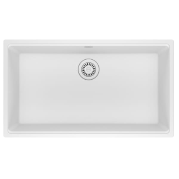 Franke Maris Undermount 33-in x 18.94-in Granite Single Bowl Kitchen Sink in Polar White
