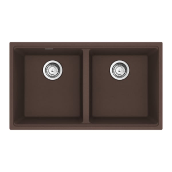 Franke Maris Undermount 31-in x 17.81-in Granite Double Bowl Kitchen Sink in Mocha