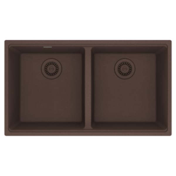 Franke Maris Undermount 33-in x 18.94-in Granite Double Bowl Kitchen Sink in Mocha