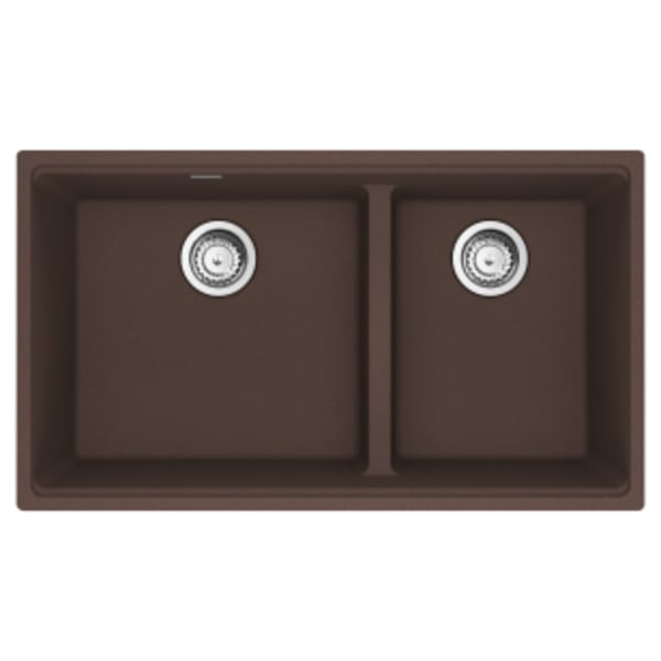 Franke Maris Undermount 33-in x 18.94-in Granite Double Bowl Kitchen Sink in Mocha