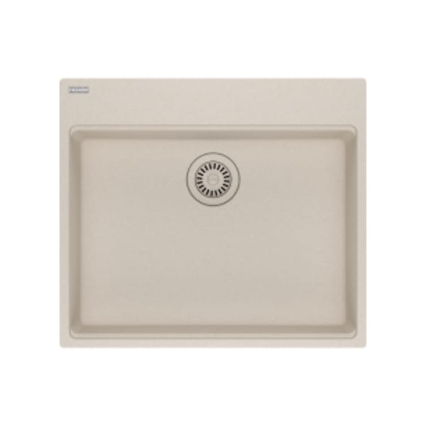 Franke Maris Topmount 25-in x 22-in Granite ADA Single Bowl Kitchen Sink in Champagne
