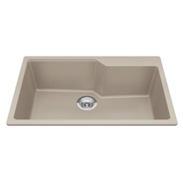 Granite Series 30.7-in LR x 19.69-in FB x 9.06-in DP Drop In Single Bowl Granite Kitchen Sink, MGSM2031-9CHAN