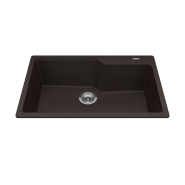 Granite Series 30.7-in LR x 19.69-in FB x 9.06-in DP Drop In Single Bowl Granite Kitchen Sink, MGSM2031-9ESN