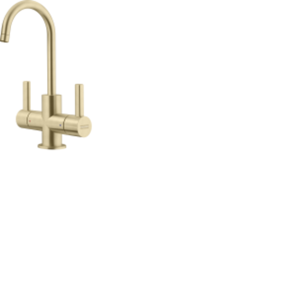 Franke 8.75-in Double Handle Hot and Cold Water Filtration Faucet in Gold, UNJ-HC-GLD