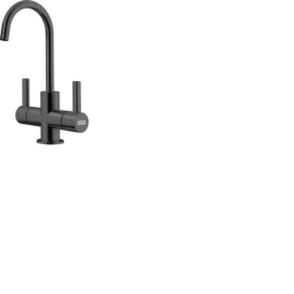 Franke 8.75-in Double Handle Hot and Cold Water Filtration Faucet in Industrial Black, UNJ-HC-IBK
