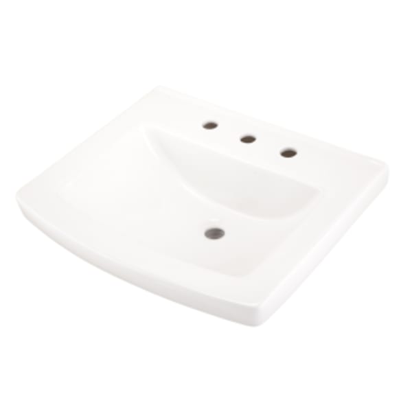 Gerber - Burr Ridge™ White, Pedestal Sinks (8" on Center Faucet Holes) Vitreous China - 23-7/8" x 20-1/4" x 8-3/8"