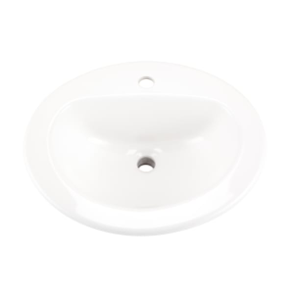 Maxwell S-Rim Lav 20"X17"Oval 1-Hole in Trapezoid Carton White