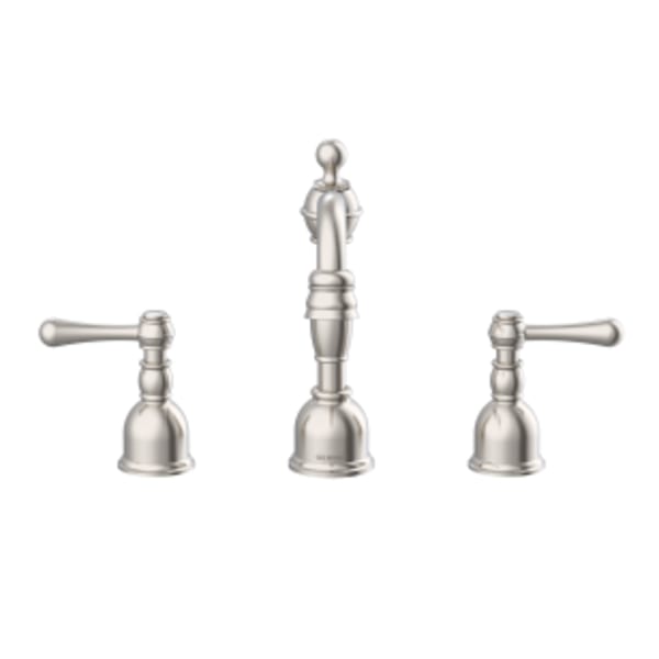 Opulence 2H Widespread Lavatory Faucet w/ Metal Touch Down Drain 1.2gpm Brushed Nickel