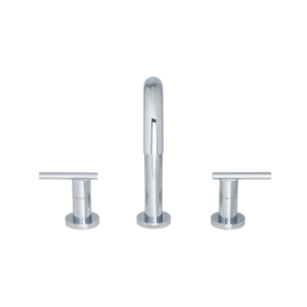 Parma Trim Line 2H Widespread Lavatory Faucet w/ Metal Touch Down Drain 1.2gpm Chrome