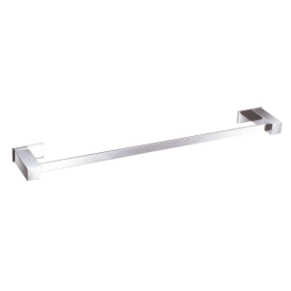 24" L, Chrome Plated, Metal, Square, Towel Bar