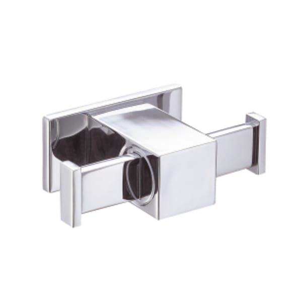 3-7/8" x 2-1/4" x 1-3/8", Chrome Plated, Double, Robe Hook with Mounting Hardware