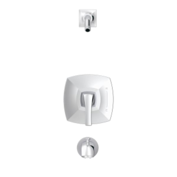 Vaughn 1H Tub & Shower Trim Kit & Treysta Cartridge Less Showerhead Chrome