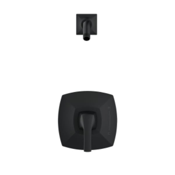 Vaughn 1H Shower Only Trim Kit & Treysta Cartridge Less Showerhead Satin Black