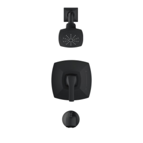 Vaughn 1H Tub & Shower Trim Kit & Treysta Cartridge 1.75gpm Satin Black
