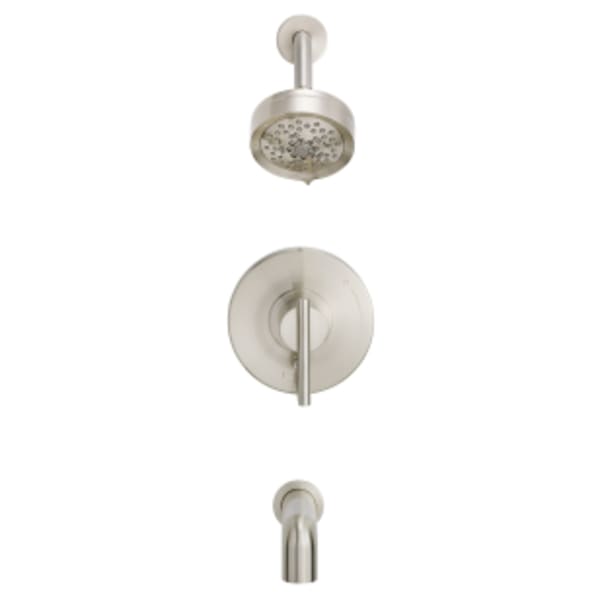 Parma 1H Tub & Shower Trim Kit & Treysta Cartridge w/ Diverter on Valve & 5 Function Showerhead 2.0gpm Brushed Nickel