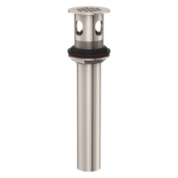 1 1/4" Metal Grid Strainer Assembly with Overflow Brushed Nickel