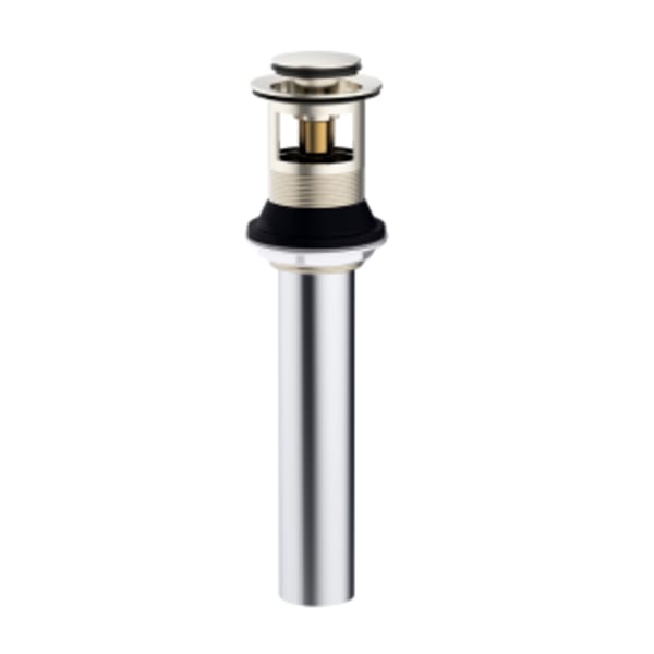 Gerber - 2-1/8" x 8-1/2", 1-1/4" Diameter, Brushed Nickel, Metal, Bathroom Sink Faucet Touch-Down Drain Assembly