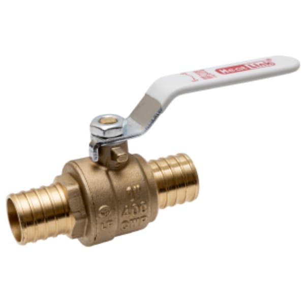 1" PEX F1807 No Lead Brass Ball Valve, Full Port