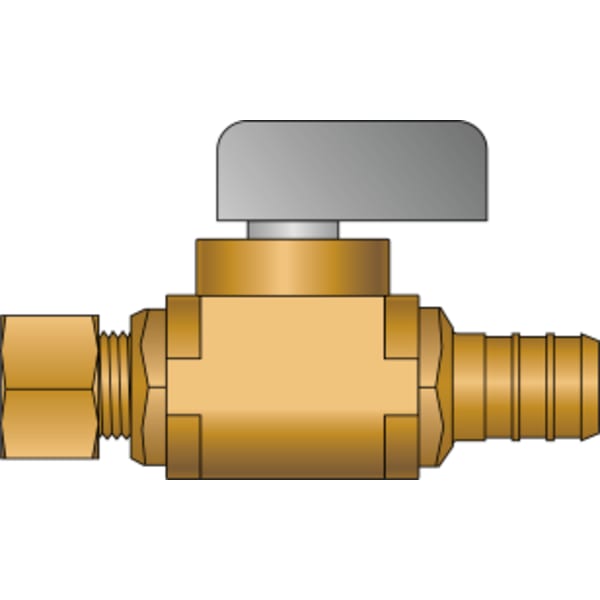 1/2" x 1/4" PEX Straight Stop (Crimp(F1807) x Comp) - Brass